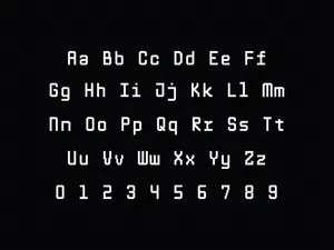 Pixel mono font alphabet