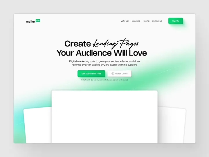 Landing Page Redesign - MailerLite