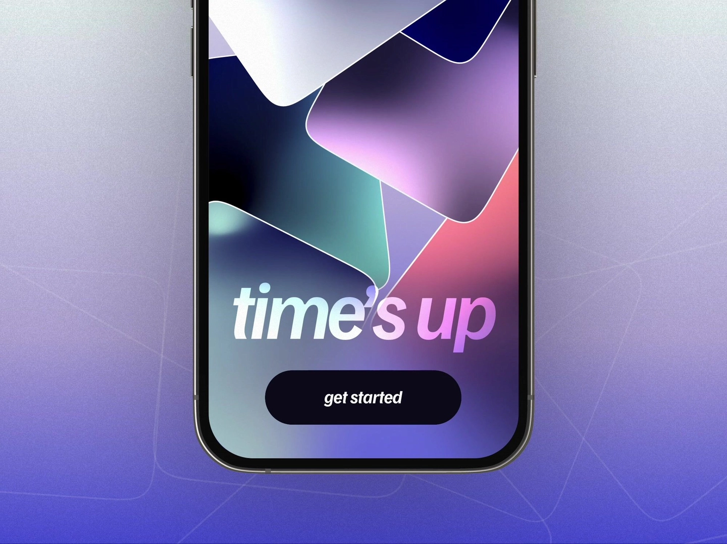 Hypnotic welcome screen for Time's Up game