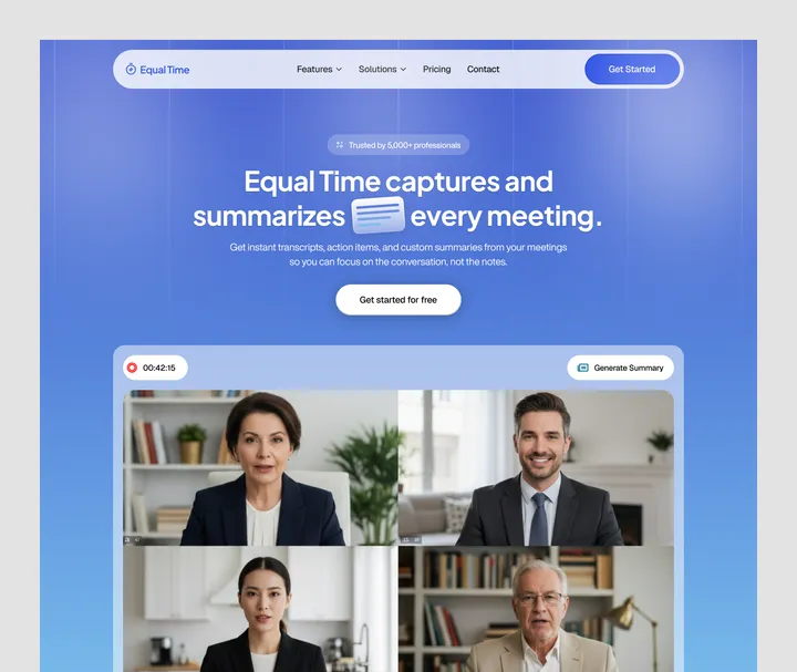 Hero design for Equal time 