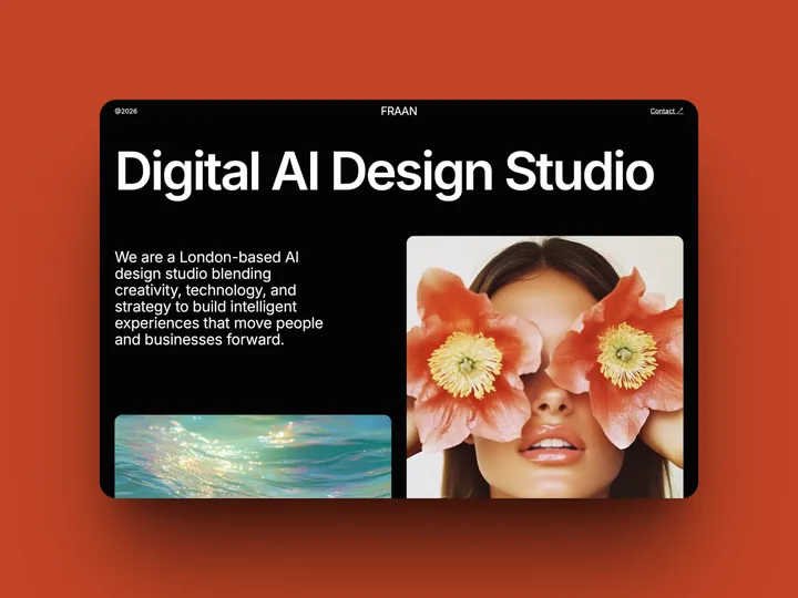 FRAAN - Modern AI Designer Portfolio Page Carrd 
