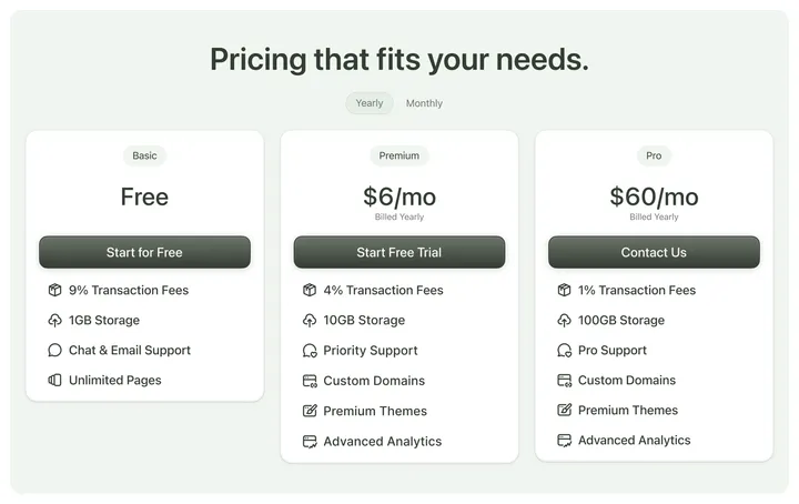 Pricing Section