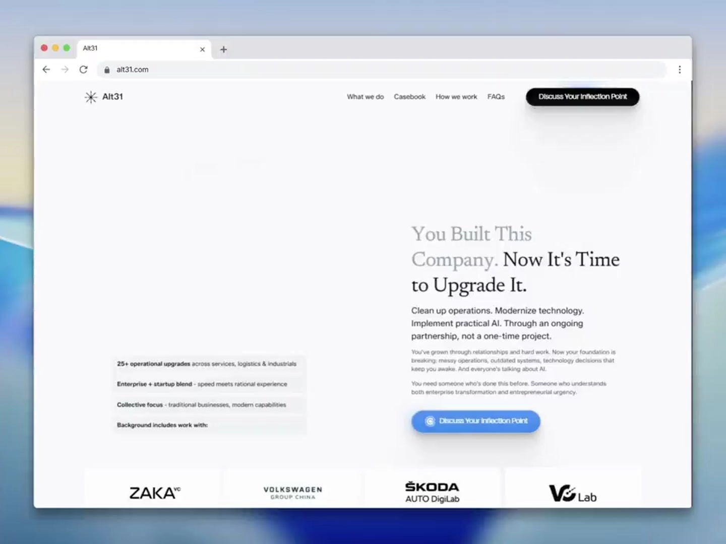 Website designed & developed for Alt31