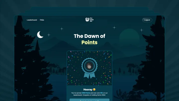 Points campaign Landing Page Design