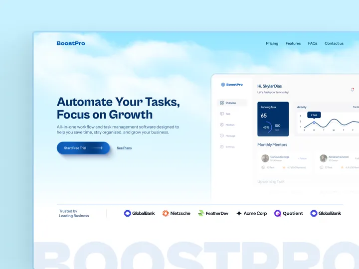 Landing Page Design - BoostPro