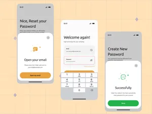 Forget passwords and reset passwords screens